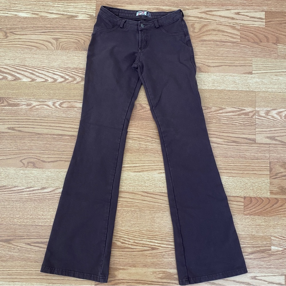 CONTAGEM BROWN PANTS SIZE 40 EU and US 10 WIDE LEG LOW RISE - Picture 3 of 11